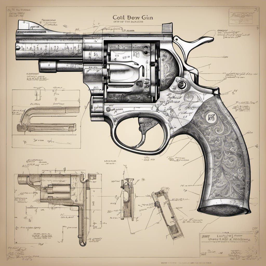 Detailed Construction Drawing of a Cowboy Colt