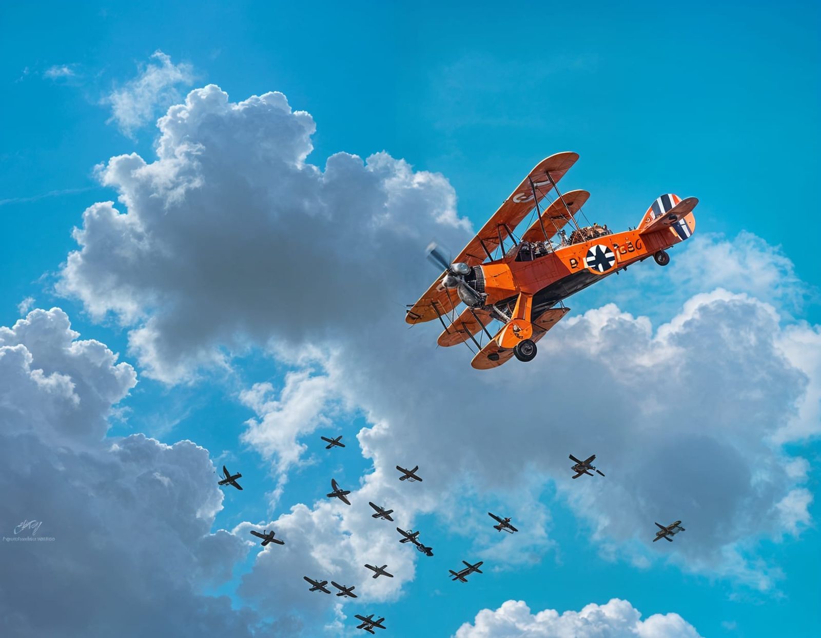 Vintage Warbird Takes Flight Through Majestic Clouds in Impr...