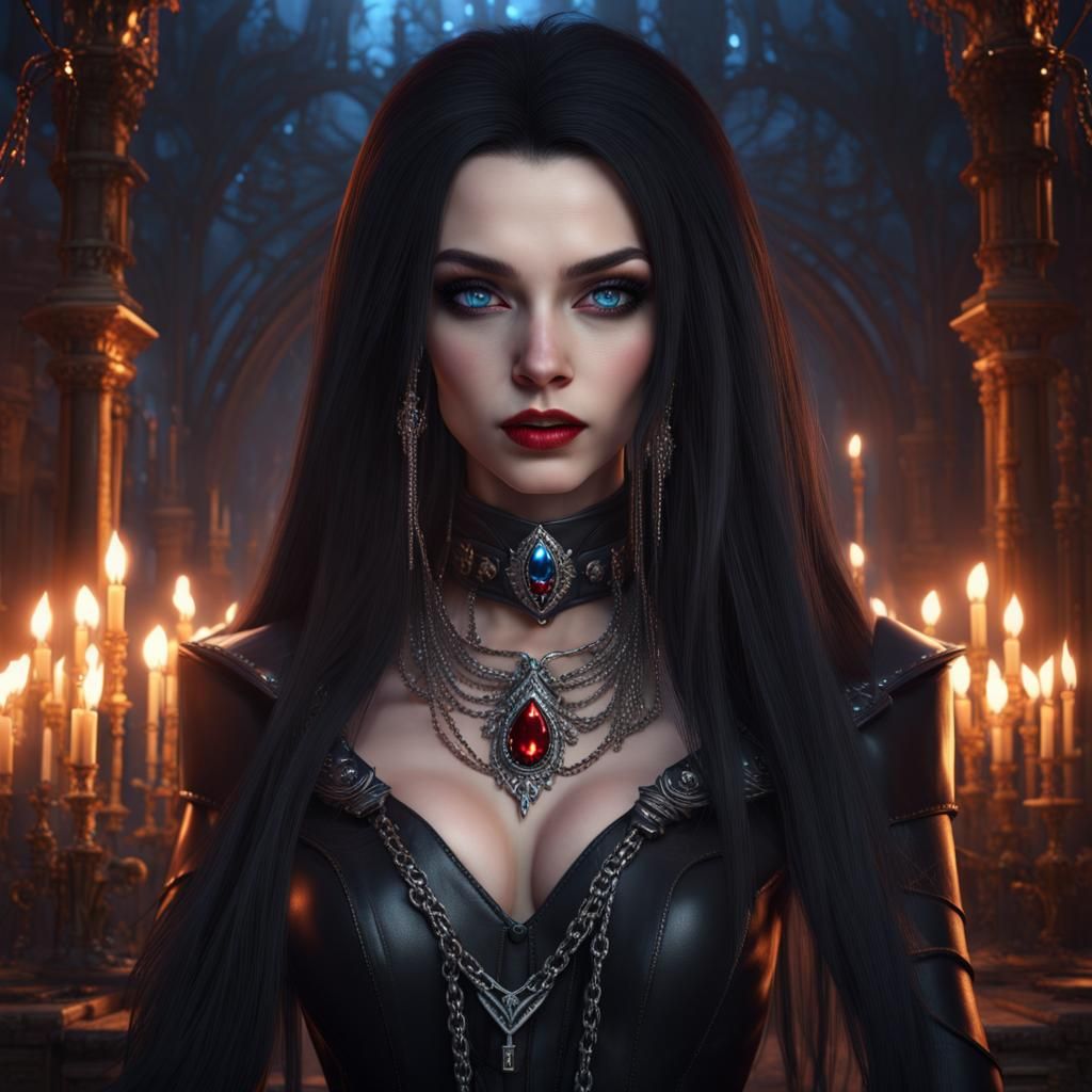 Vampire Princess on New Year's Eve: Fantasy Art