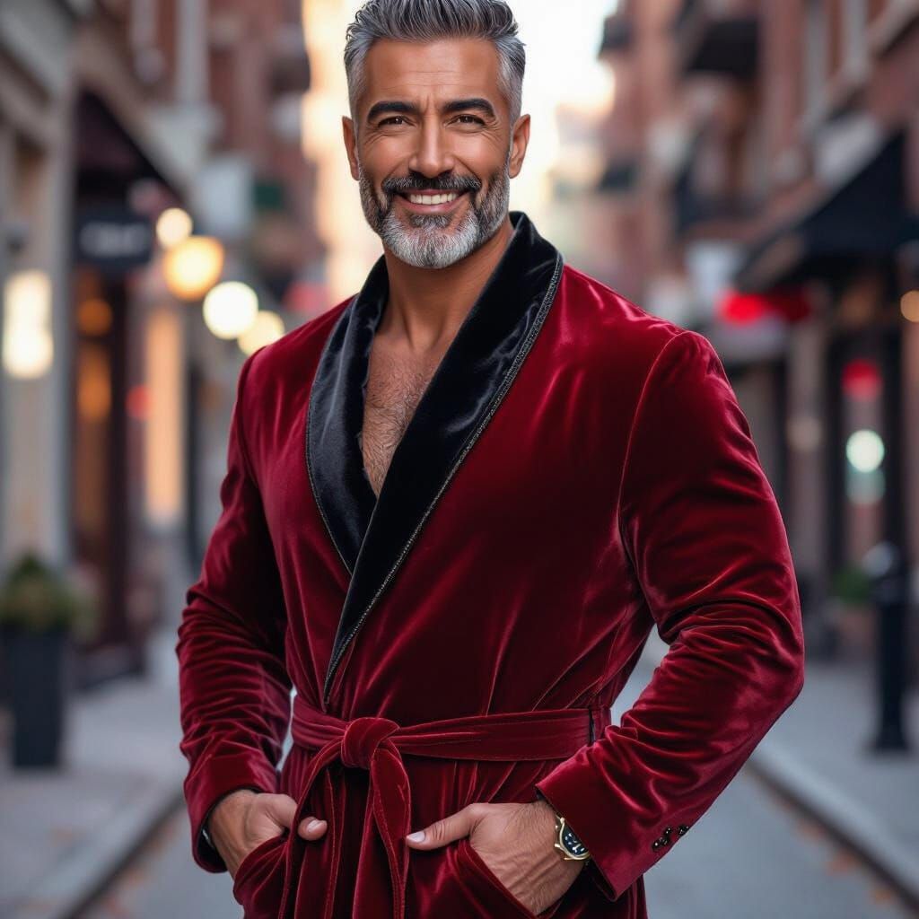 Handsome Man in Autumn Forest, Expressionist Style