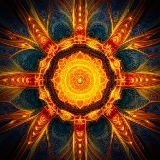 Surreal Fire Mandala in Dark Fantasy Concept Art
