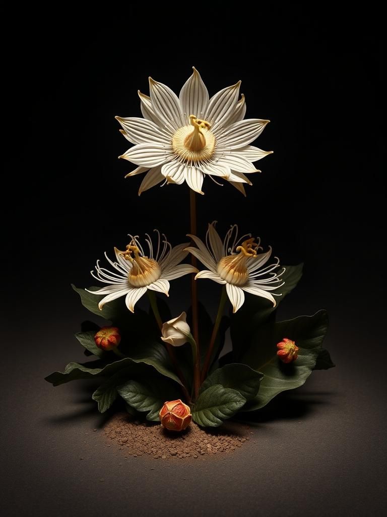 Dark Velvet Sculpture with Intricate Details