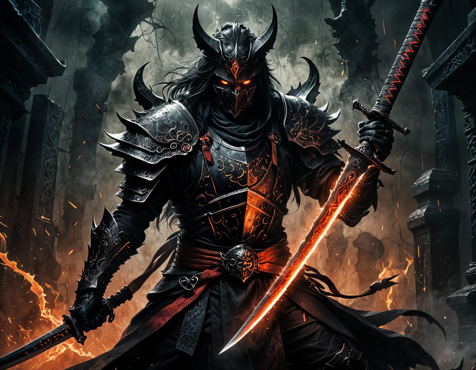 Evil Demon Katana with Jagged Blade