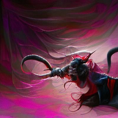 Sinister Tiefling Character in Dark Fantasy Style