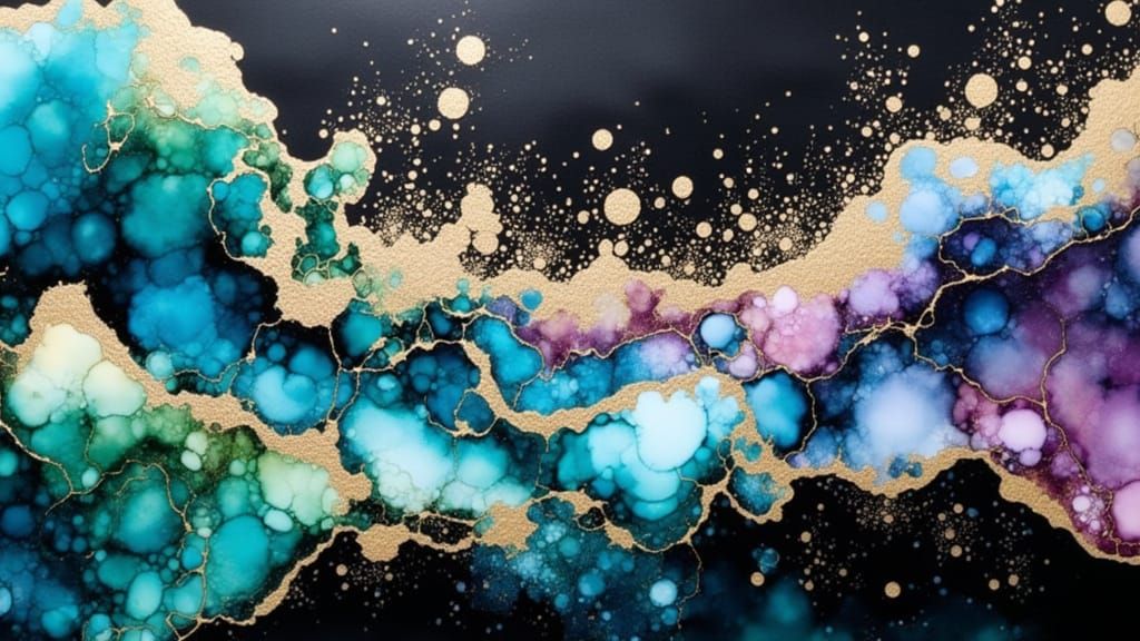 Monochromatic Alcohol Inks Aquatic Masterpiece