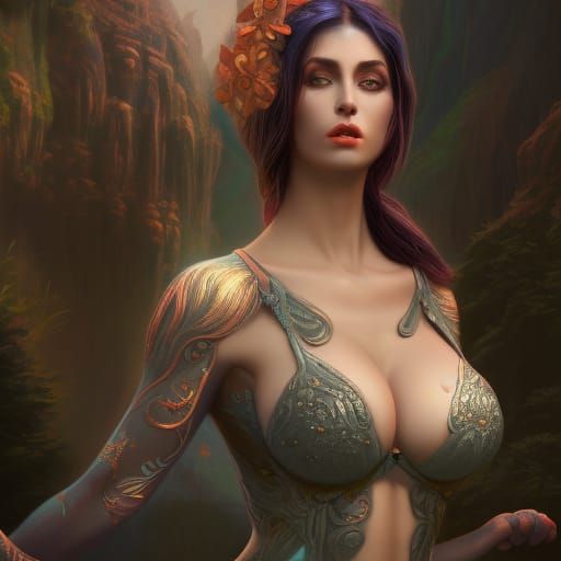 Detailed Matte Painting of a Woman