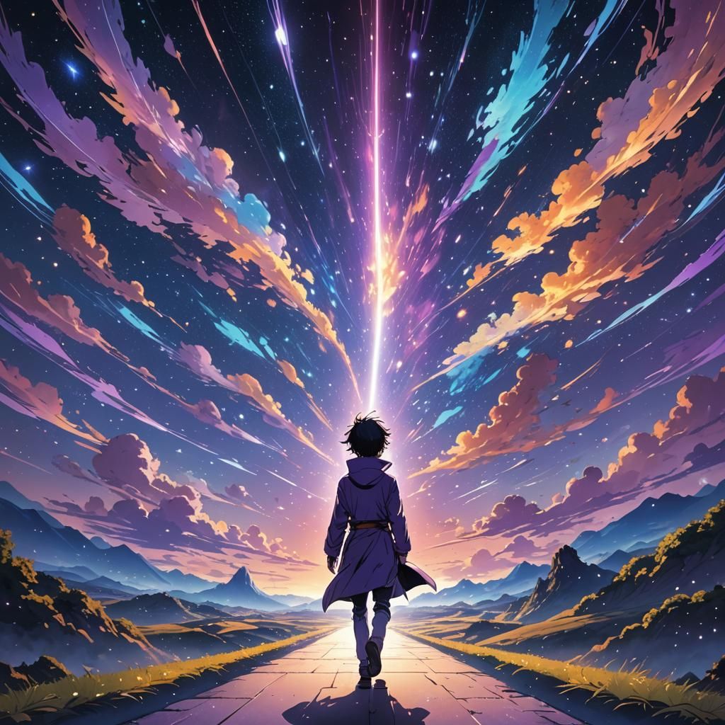 Anime Figure Steps into Infinity with Vibrant Colors