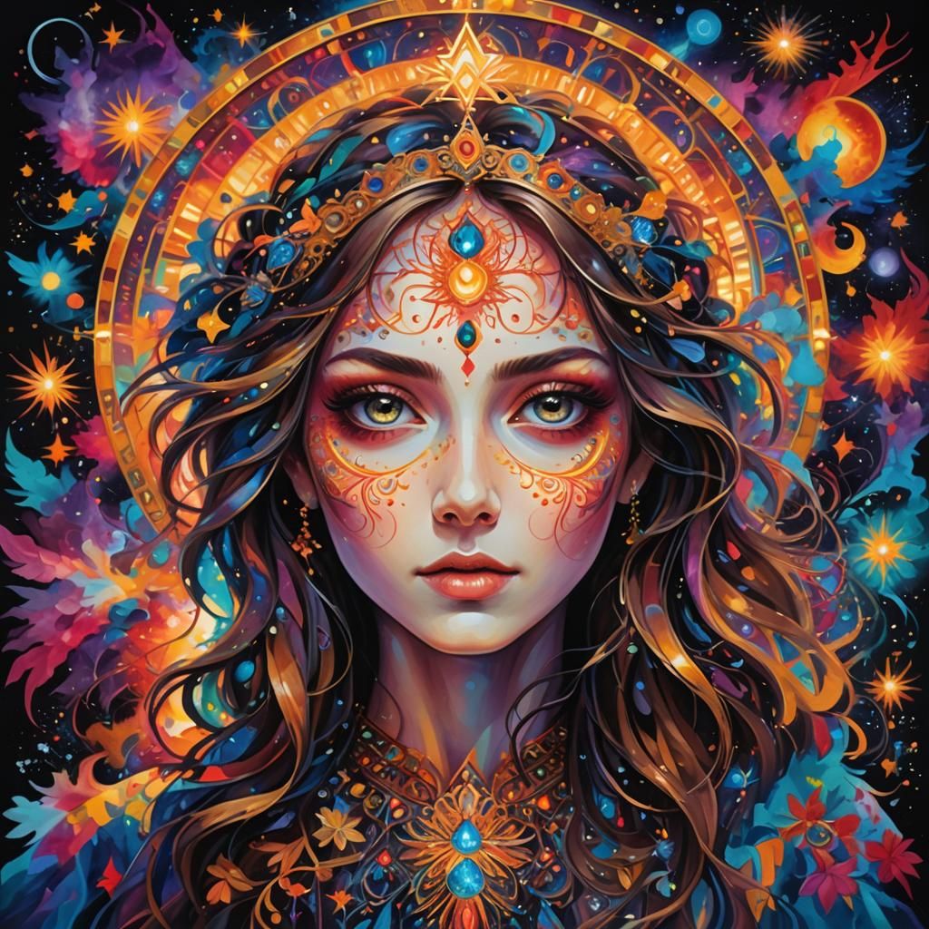 Ethereal Woman Inscribes Existence as Graffiti Art