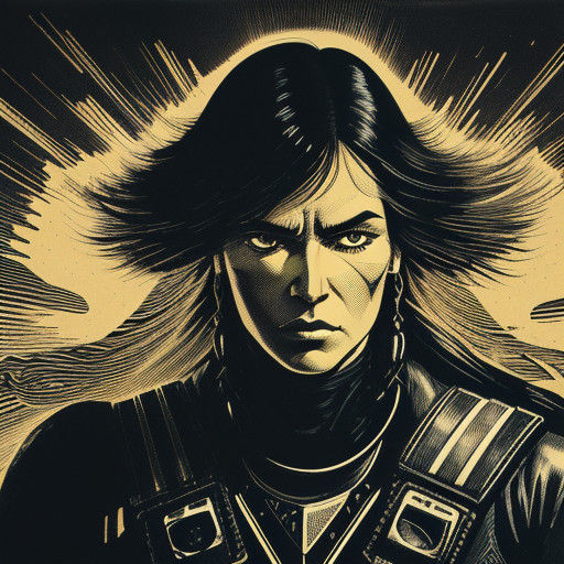 Vibrant 1970s-Style Cartoon Nomad in a Retro-Futuristic Land...