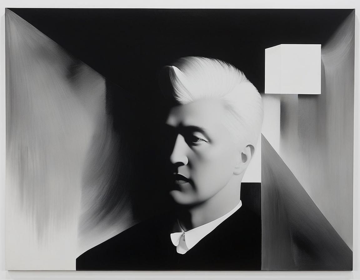 Monochrome Surrealism: A Haunting Black and White Painting