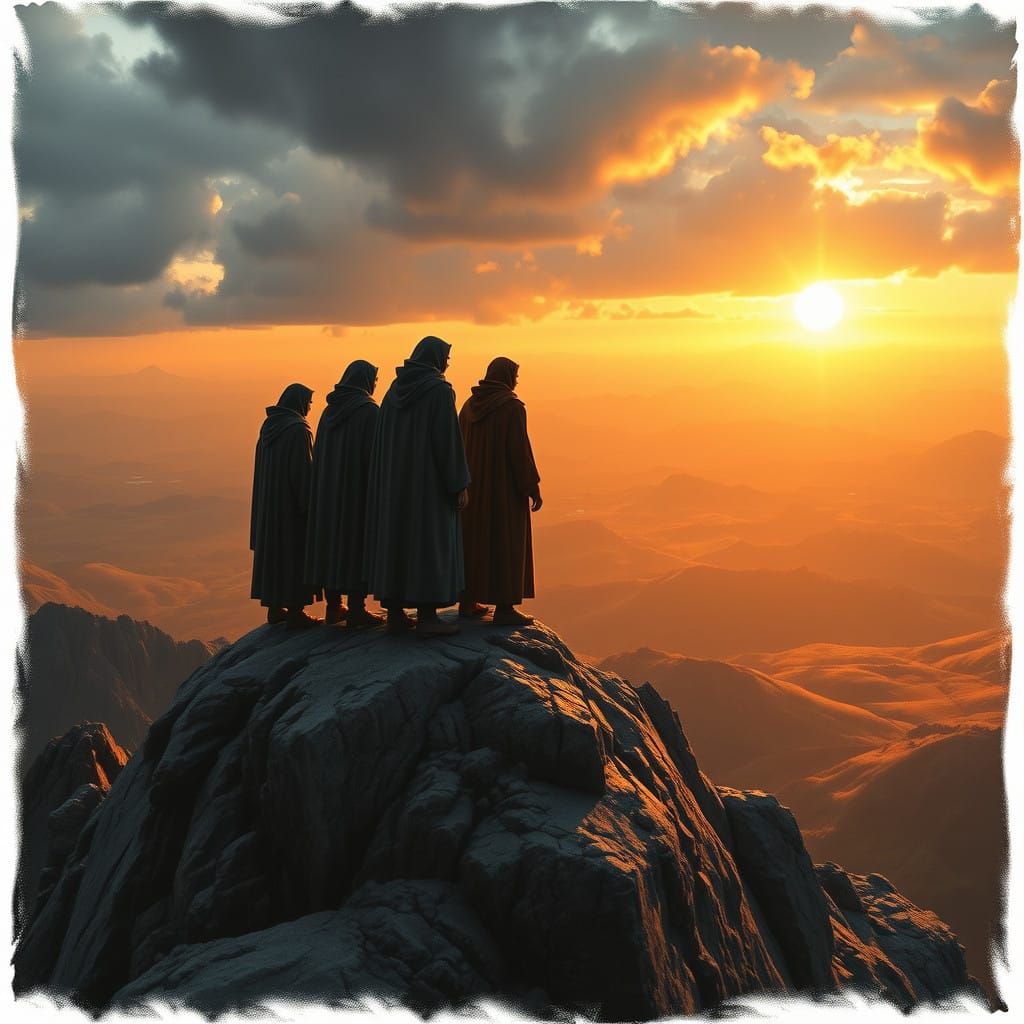 Majestic Mountain Summit in Epic Digital Art