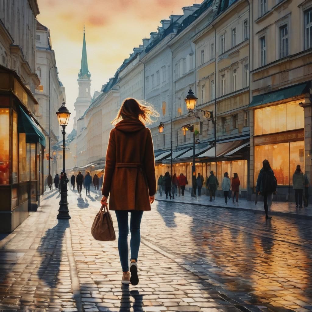 Vienna Cityscape in Contemporary Impressionism Style