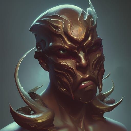 Detailed Shadow Demon Portrait, Trending Artstation Art