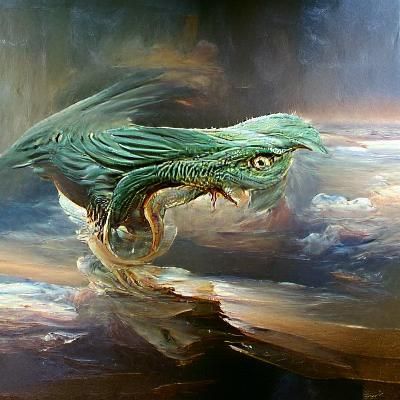 Basilisk in Oil Painting Style