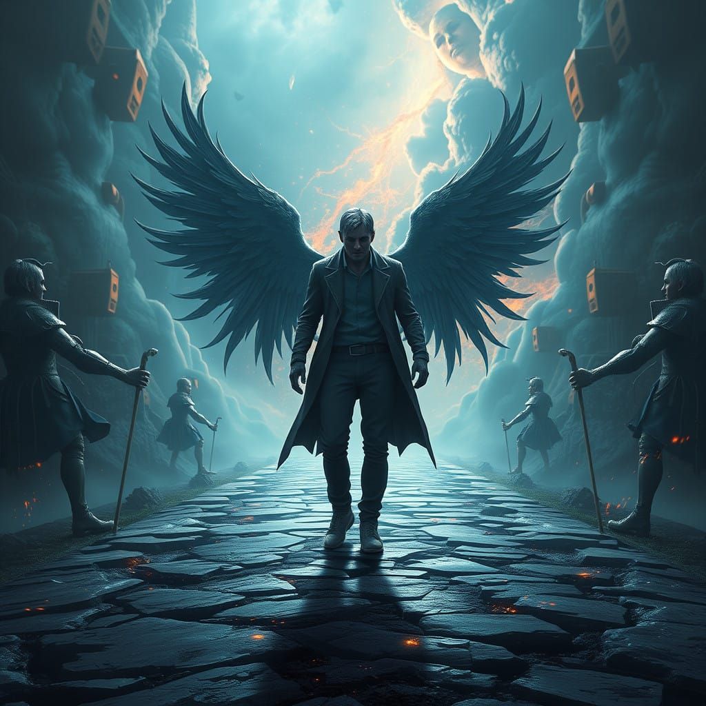 Ethereal Figure at the Crossroads