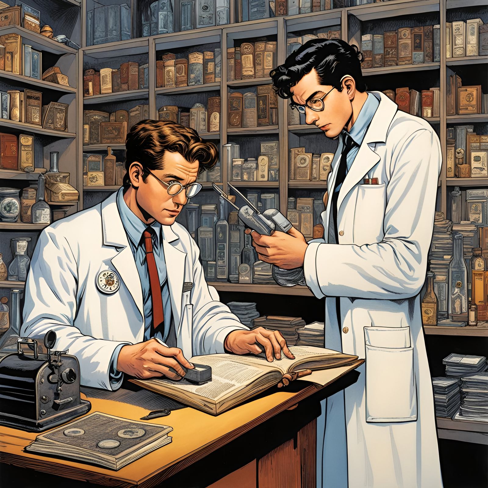 Lab Rats Researching Human: Comic Book Illustration