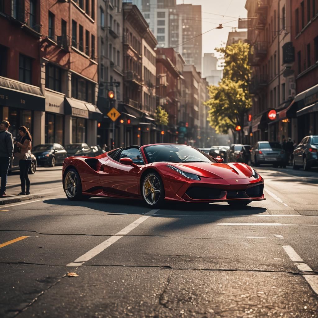 The Flash and Red Ferrari TSR in Street Photography
