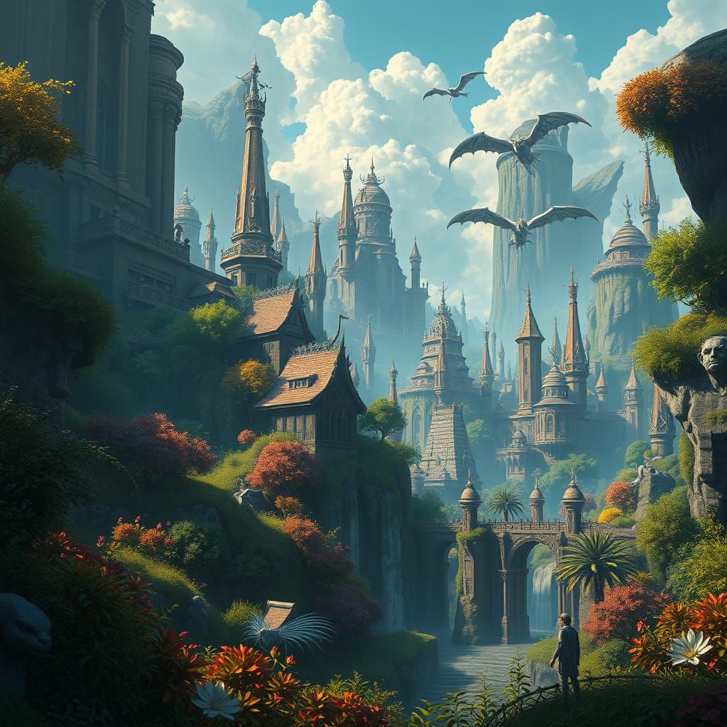 Lush Fantasy World Concept Art