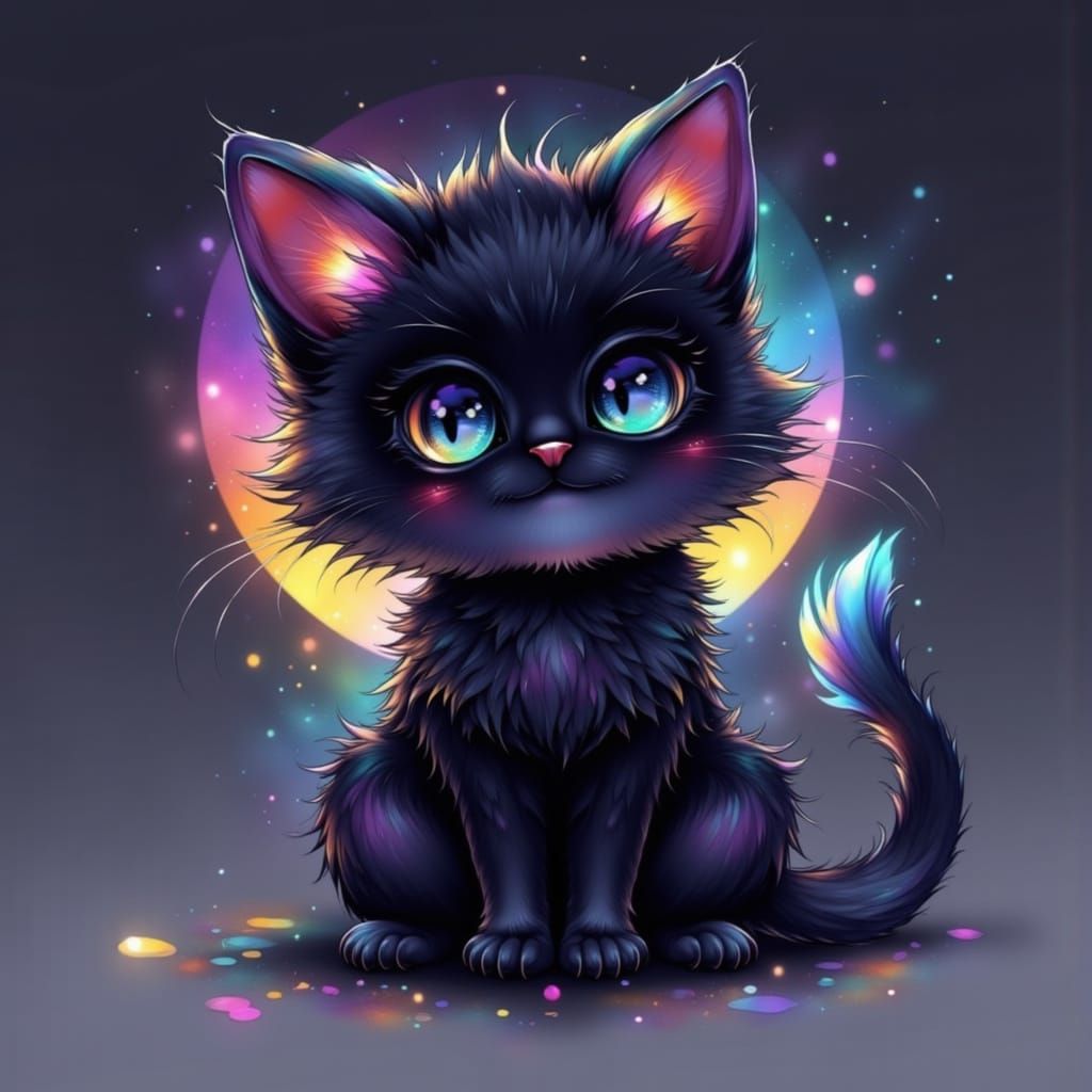 Holographic Black Cat with Rainbow Reflections