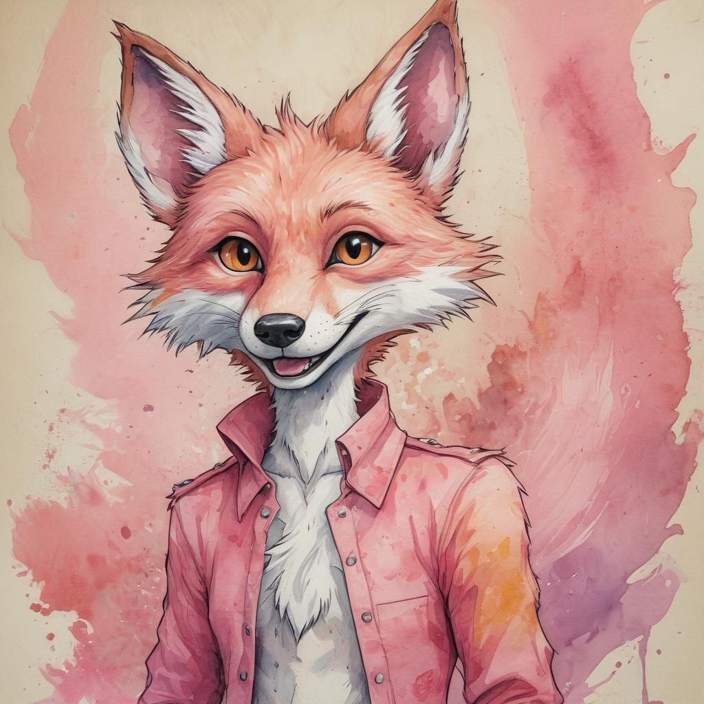 Pink Fox: Don Bluth Furry Comic Art