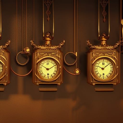 Mouse with Pocket Watches in Detailed Matte Painting