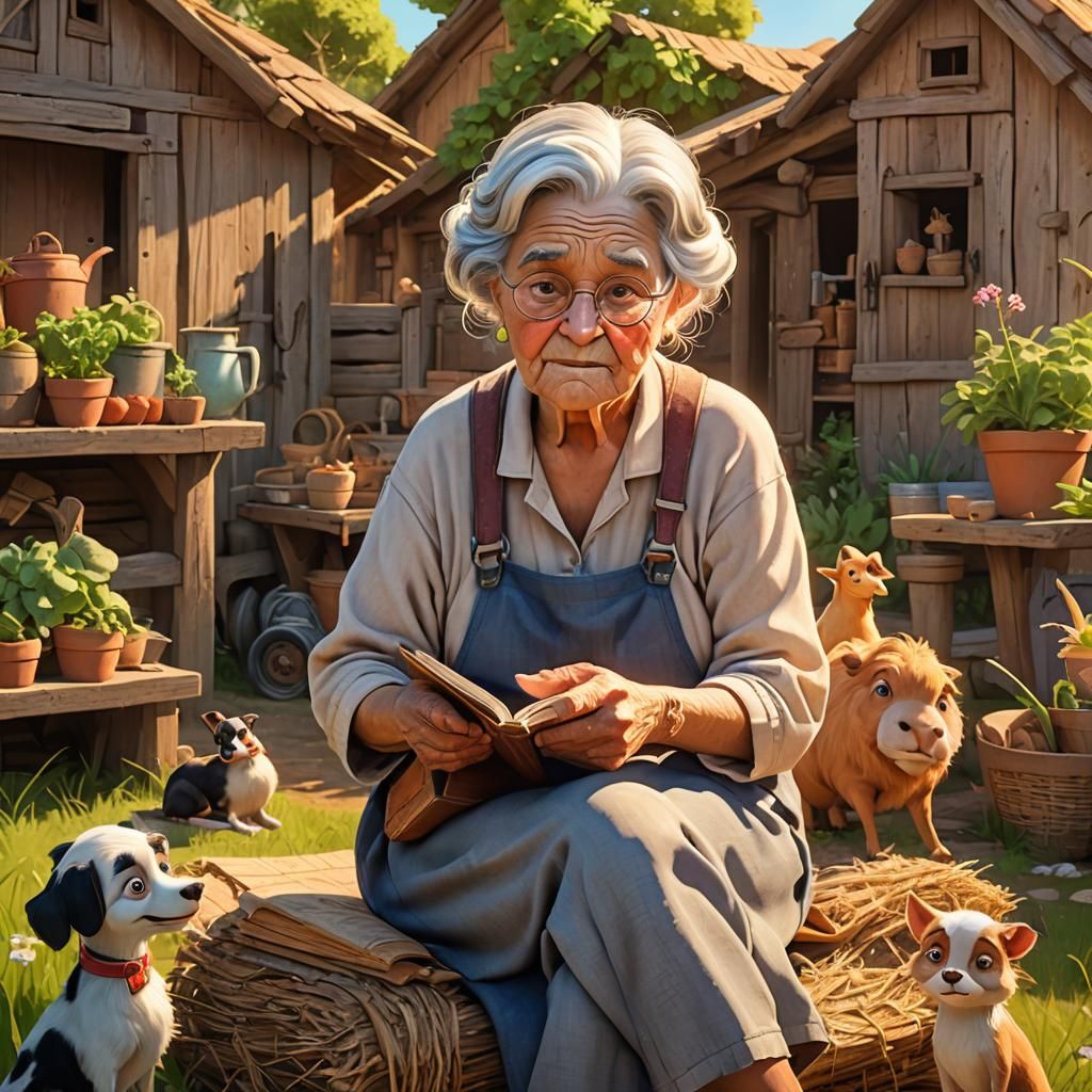Grandma Tells Stories: 3D Digital Art