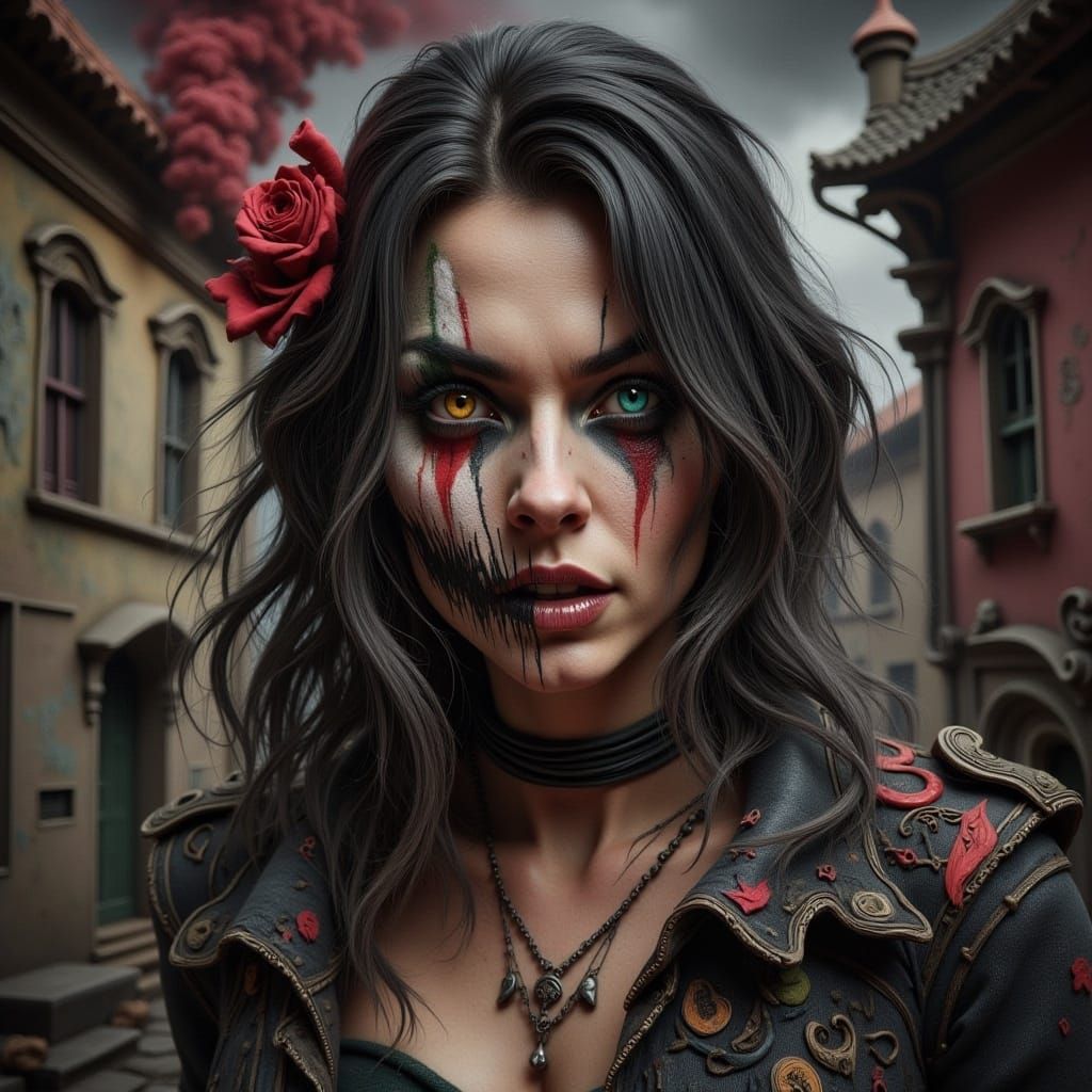 Sinister Woman in Comic Book Style