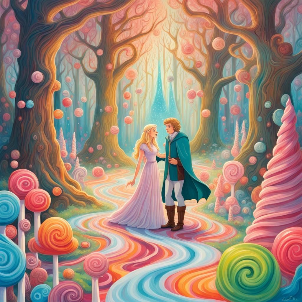 Buddy the Elf and Galadriel in Candy Forest