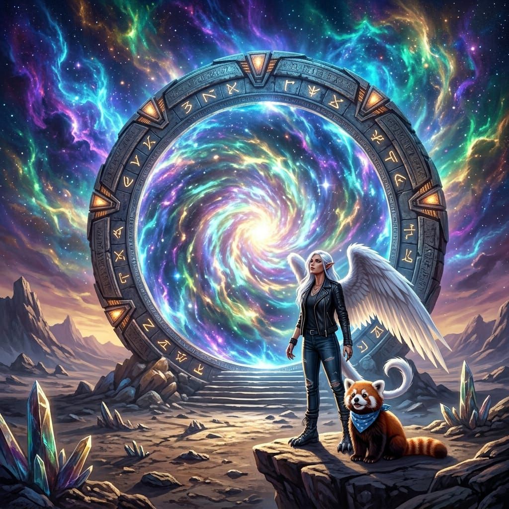 Mystical Stargate on Alien Planet Cinematic Matte Painting