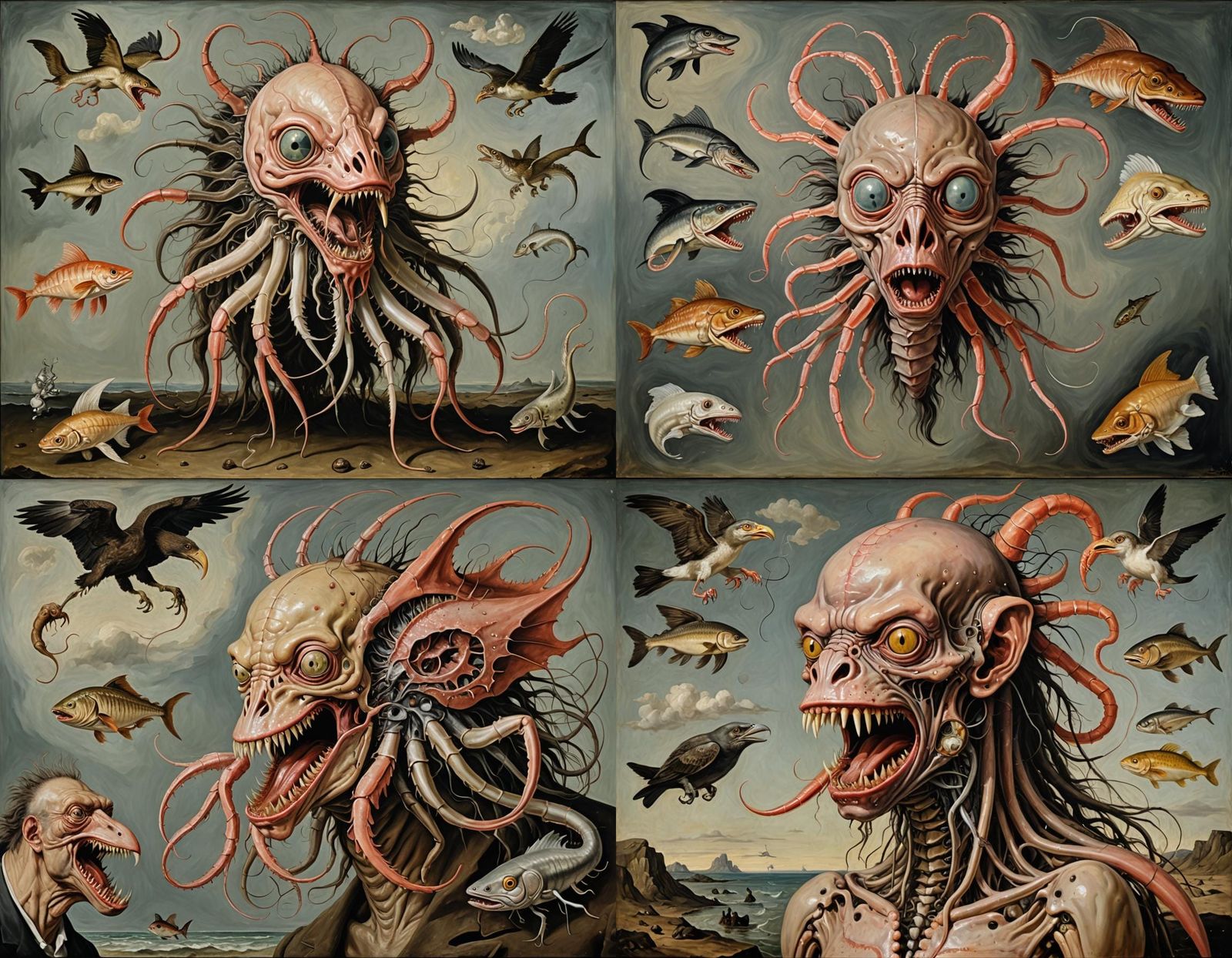 Surreal Hybrid Creature in Bosch Style