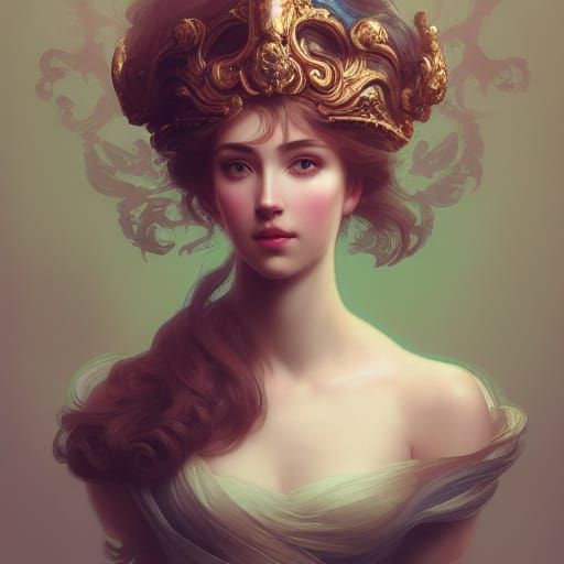 Rococo Princess Portrait in Hyperdetailed Lighting