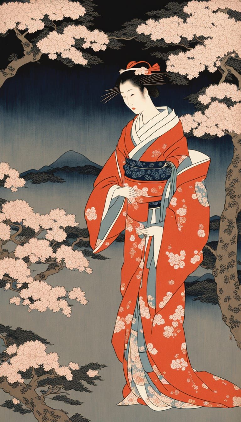 Cherry Blossoms at Night 

Katsushika Ōi .