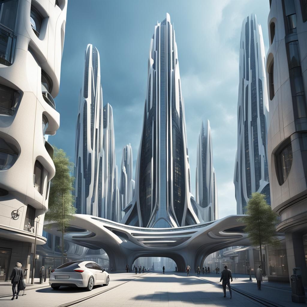 Futuristic Gothic Archipelago City: Photorealistic Street Vi...