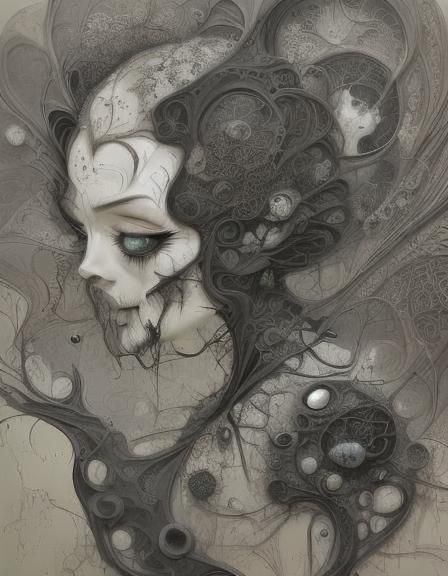 Mysterious Mental Character from Dune in Sci-Fi Style