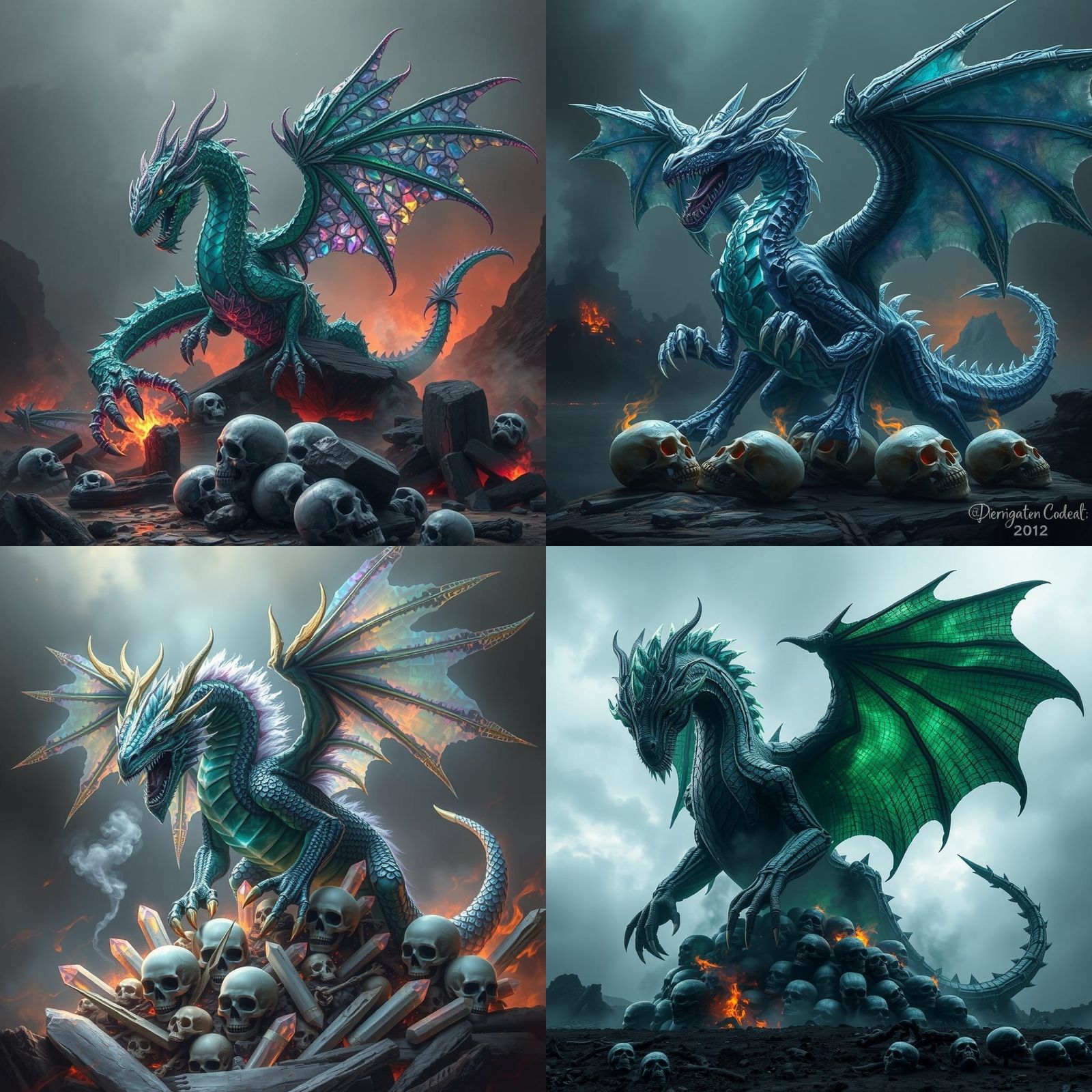 Majestic Crystal Dragon Protecting Treasure