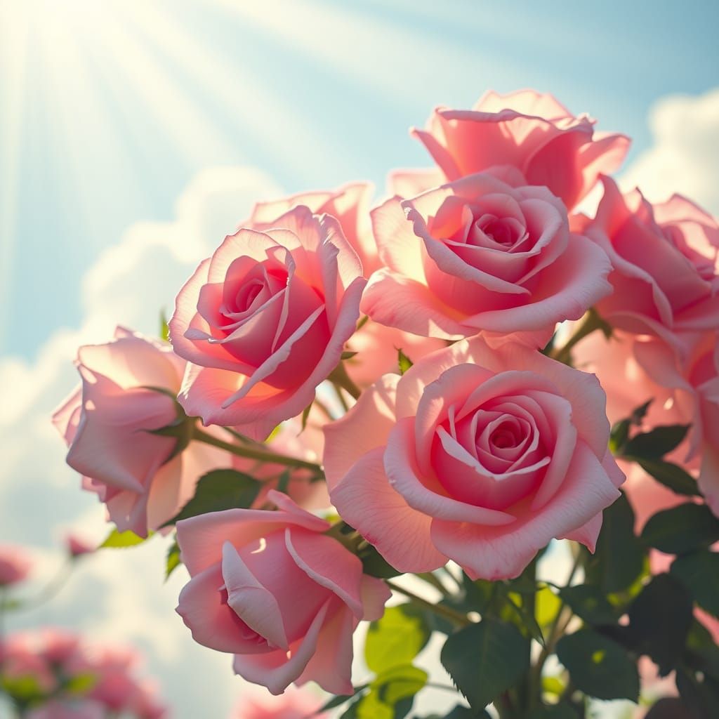 Shimmering Roses in Dreamy Surrealist Style