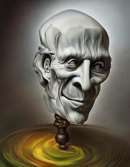 Surreal Distorted Face with Vibrant Colors