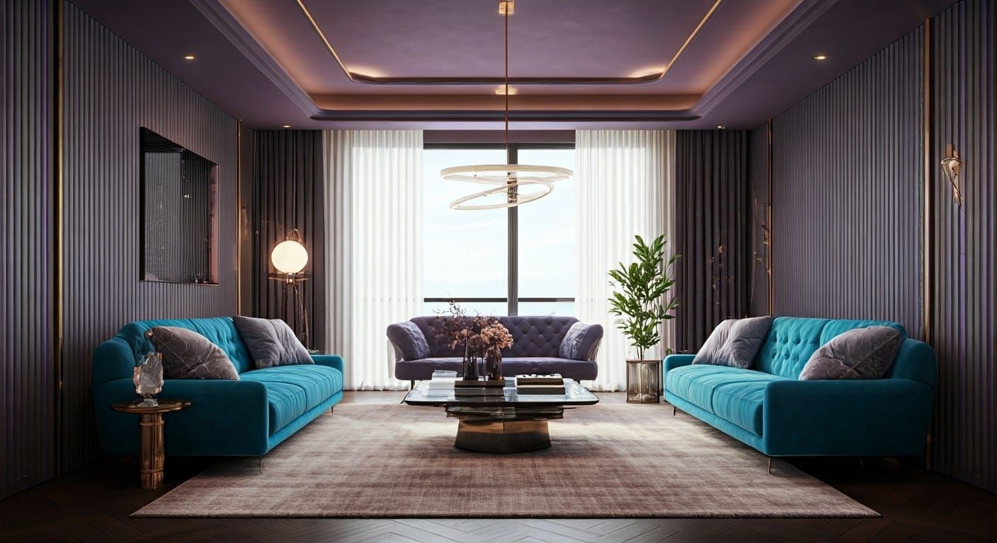 Sleek Futuristic Luxury Home Interior in Soft Warm Daylight