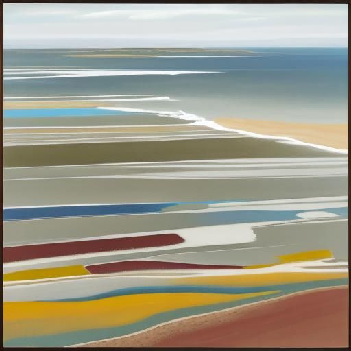 Abstract Beach Trail Inspired by Mondrian and Rothko