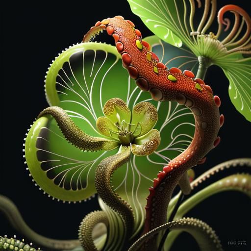 Biomorphic Surrealism: Octopus Flower with Venus Flytrap