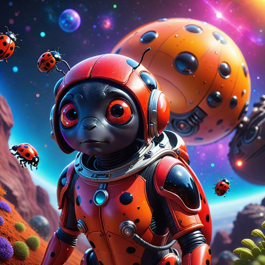 Vibrant Galaxy Explorer in Hyper-Realistic Digital Art