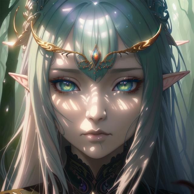 Ascending Forest Elf in Hyperrealistic Style