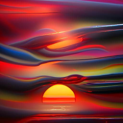 Plexiglass Warped Sunset: Abstract View
