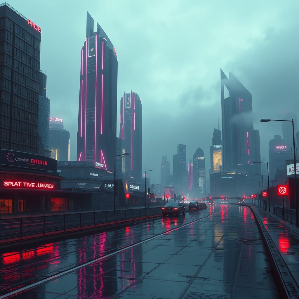 Cyberpunk Cityscape at Night