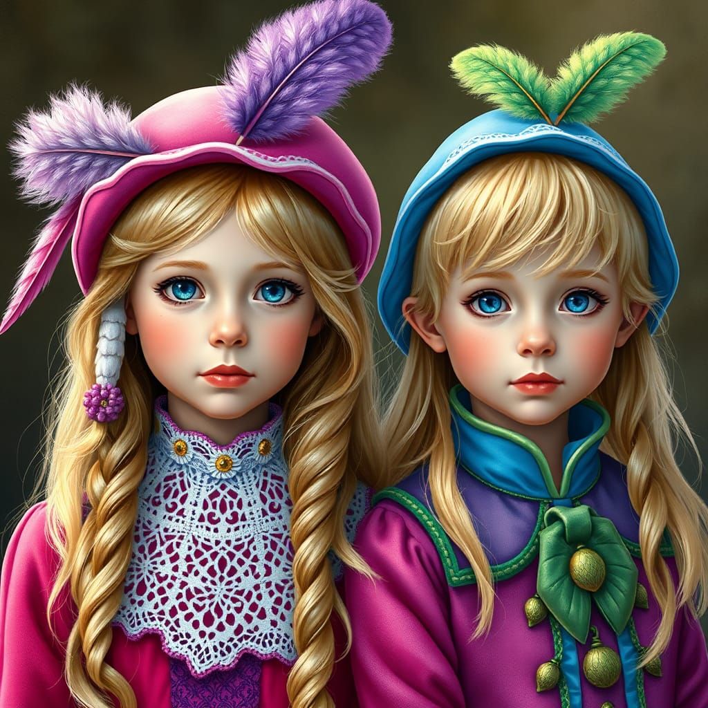 Children in Fantasy Attire: Digital Matte Painting