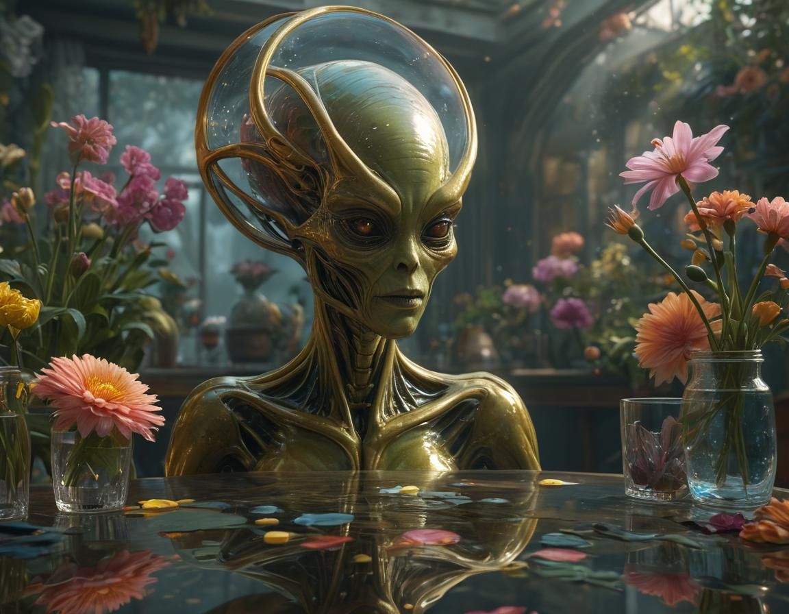 Alien Woman Portrait in Hyper-Realistic Concept Art