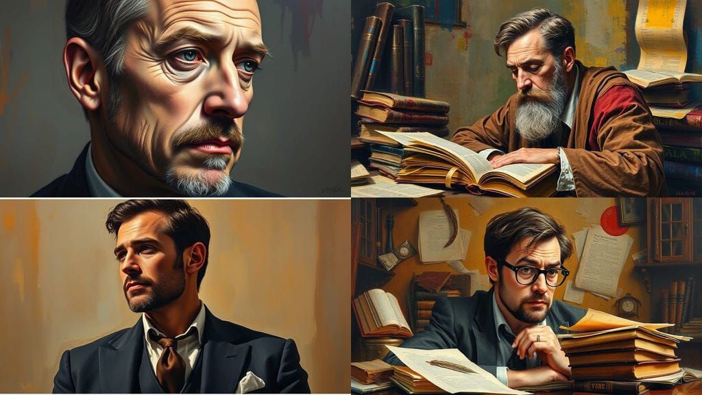 A Thoughtful Intellectual in a Vivid Artistic Style