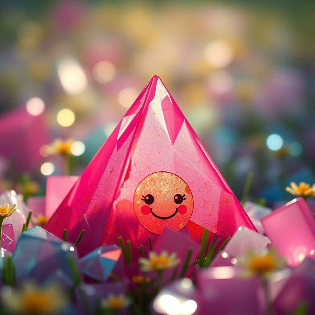 Plastic Pyramid in a Playful Futuristic Style