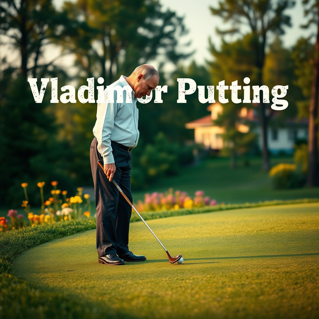 Vladimir Putin on the Golf Course: Vintage Photo