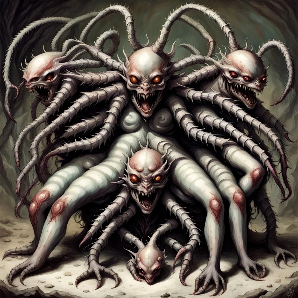 Horrifying Daemon: A Grotesque Fusion of Beauty and Horror